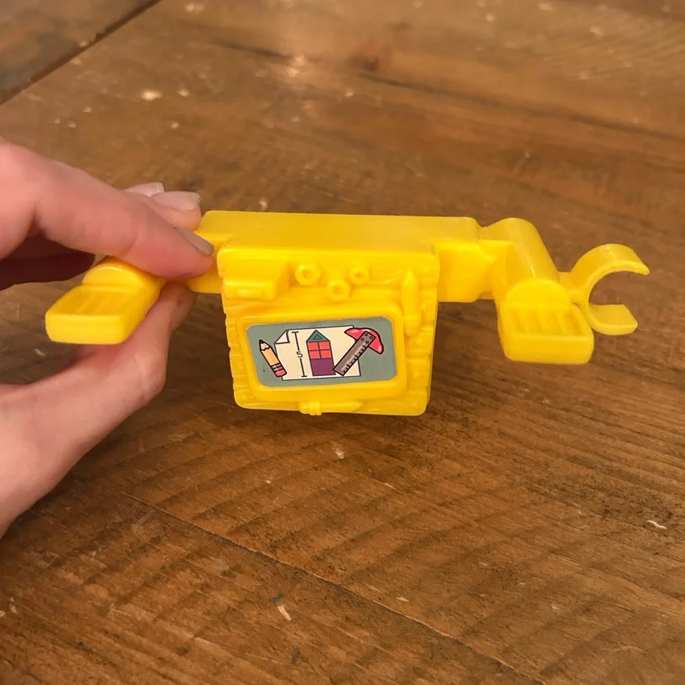 Fisher Price Little People Yellow Construction Desk Fence Piece as is